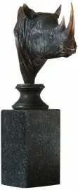 Авторская скульптура из бронзы "Голова носорога"
