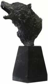 Авторская скульптура из бронзы "Голова медведя"