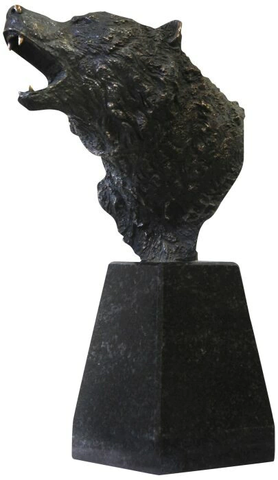 The author's bronze sculpture "Bear's Head"