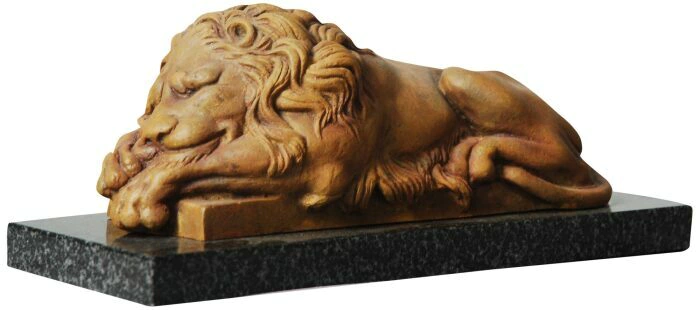 The author's bronze sculpture "Sleeping Lion"