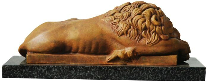 The author's bronze sculpture "Sleeping Lion"