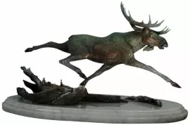 Авторская скульптура из бронзы "Бегущий лось"