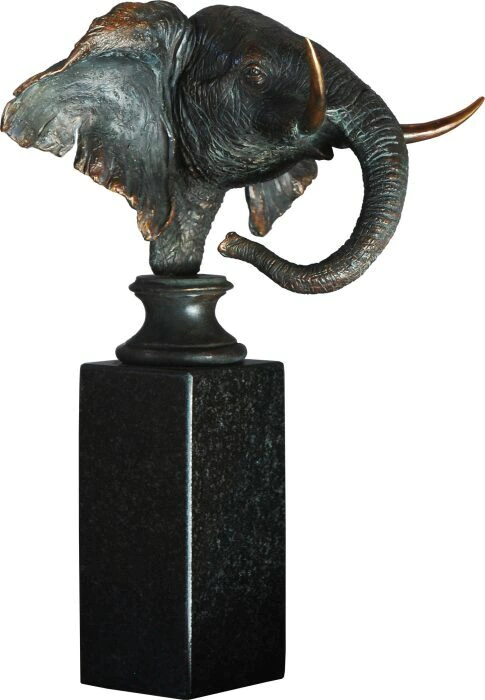 The author's bronze sculpture "Elephant's Head"