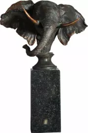 Авторская скульптура из бронзы "Голова слона"