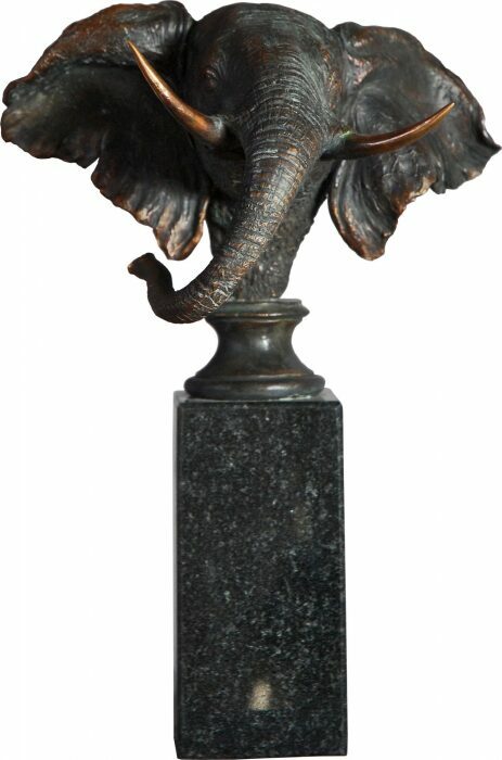 The author's bronze sculpture "Elephant's Head"