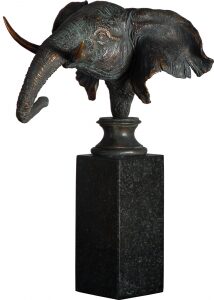 The author's bronze sculpture "Elephant's Head"