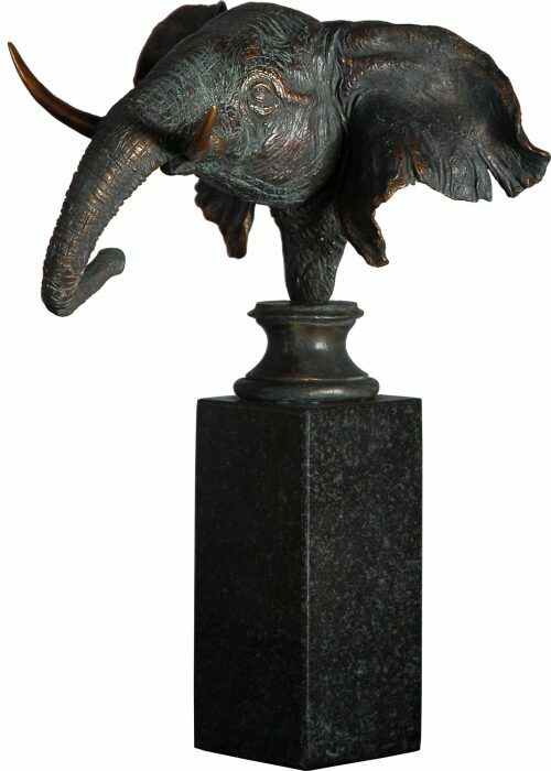 The author's bronze sculpture "Elephant's Head"