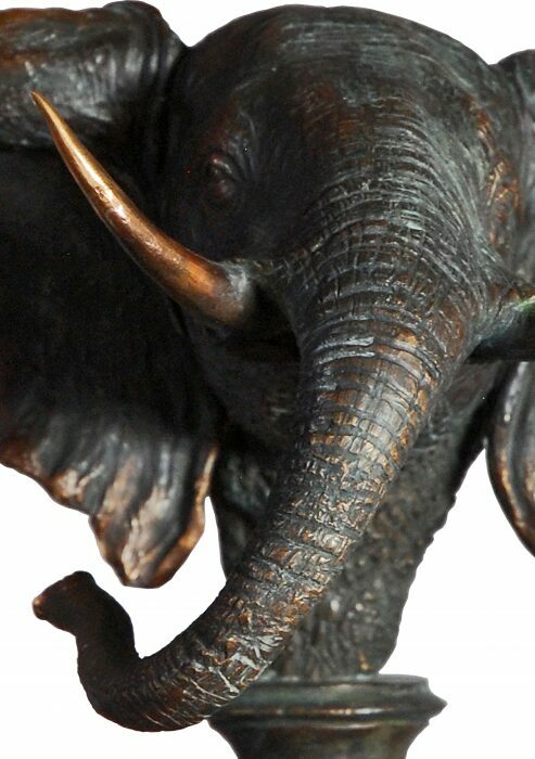 The author's bronze sculpture "Elephant's Head"