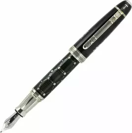 Fountain pen "Oil" silver with diamonds