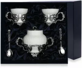 Чайный набор из серебра "Симфония" на 2 персоны