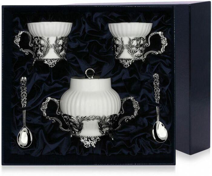 Silver tea set "Symphony" for 2 persons