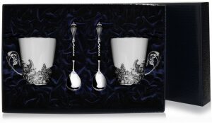 Silver tea set "Black Grouse": spoon, cup