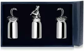 Серебряный набор рюмок для водки "Заклинатель змей" на 3 персоны