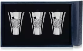 Набор стопок для водки из серебра "Герб" на 3 персоны