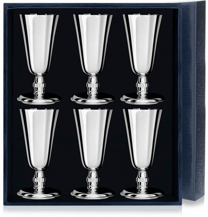 Set of silver liqueur glasses No. 4 for 6 persons