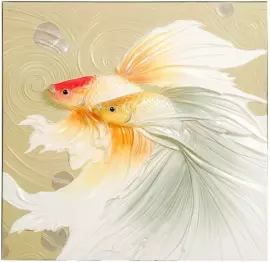 Панно декоративное "Рыбки Вуалехвосты" из полистоуна