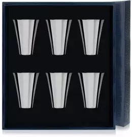 Набор стопок для водки из серебра "Гладкая" на 6 персон