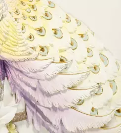 Панно декоративное "Лавандовые павлины" из полистоуна