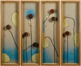 Панно модульное из четырёх картин "Лазурное утро"