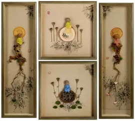 Панно модульное из четырёх картин "Дзен медитация", полистоун