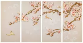 Полиптих "Сакура в цвету", полистоун