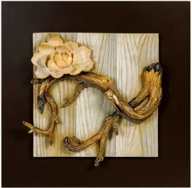 Триптих "Желтая сакура" из полистоуна