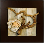 Триптих "Желтая сакура" из полистоуна