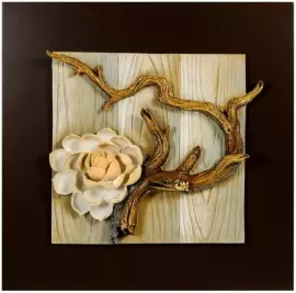 Триптих "Желтая сакура" из полистоуна