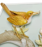 Триптих "Птицы на ветках сакуры" из полистоуна