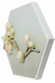 Триптих "Птицы на ветках сакуры" из полистоуна