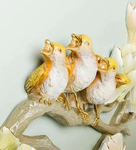 Триптих "Птицы на ветках сакуры" из полистоуна