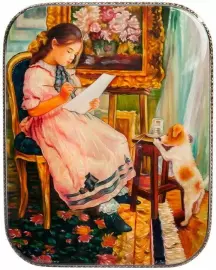 Шкатулка для украшений "Девочка", папье-маше