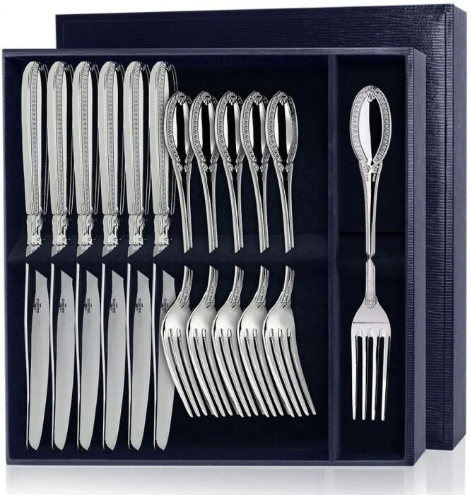 Silver dining set "Emperor": fork and knife, 12 items