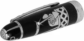 Fountain pen "Oil" silver with diamonds