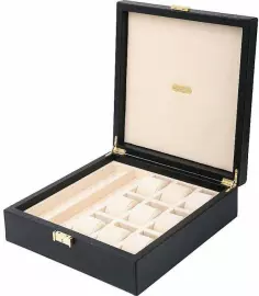 Шкатулка для 9-ти часов и украшений "Турин" черный