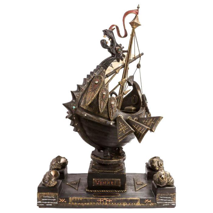 Масштабная модель корабля из мореного дуба "Венари"