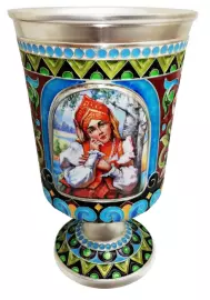 Бокал "Иван да Марья" финифть