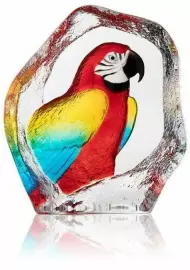 Скульптура "Попугай", красная/синяя/жёлтая