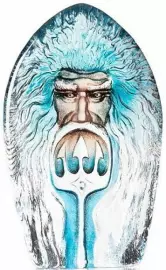 Скульптура "Маска Посейдон", синяя/бежевая