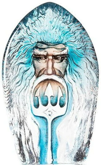 Sculpture "Poseidon Mask", blue/beige