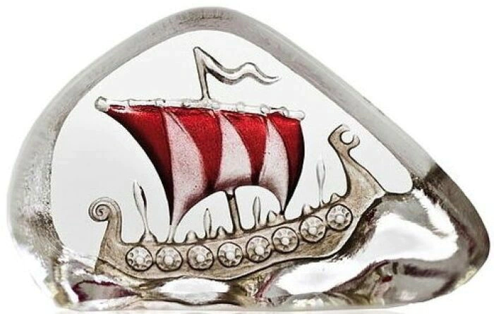 Sculpture "Viking Ship" (miniature), red