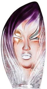 Sculpture "Mask of Noviata", purple/gold