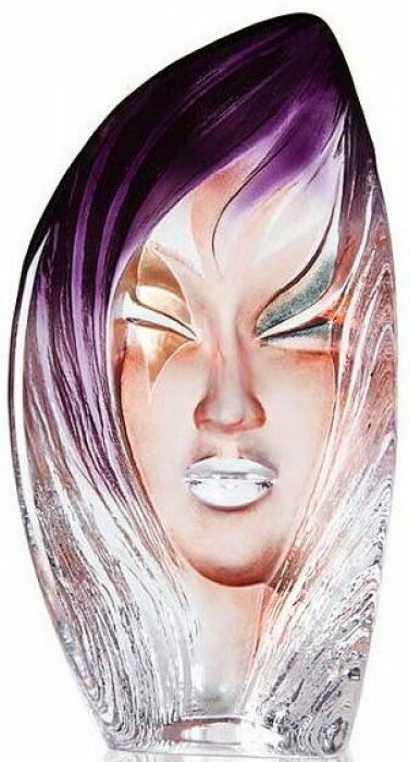 Sculpture "Mask of Noviata", purple/gold