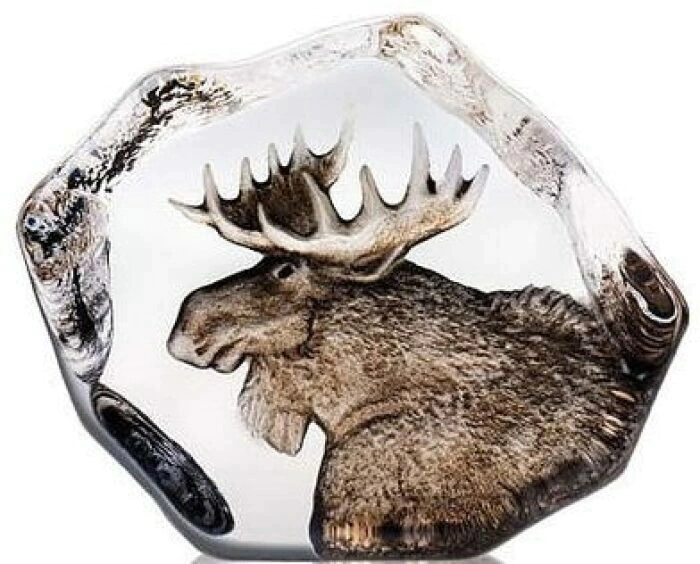 Crystal sculpture "Moose", brown