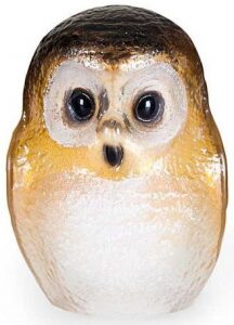 Sculpture "Owl" (small), brown/yellow