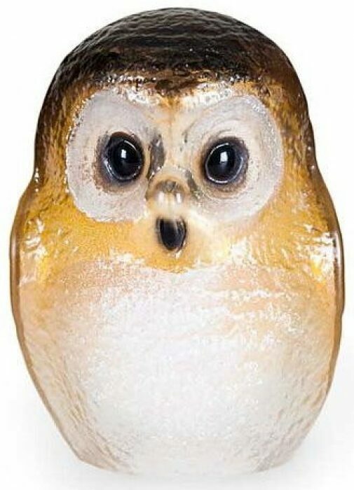 Sculpture "Owl" (small), brown/yellow