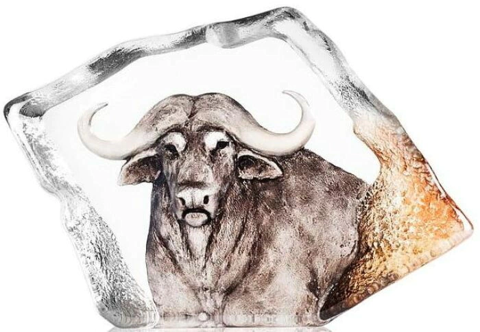 Sculpture "Buffalo", grey/brown