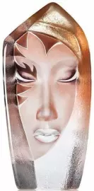 Скульптура из хрусталя "Маска Бацеба", золотая