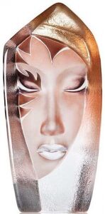 Crystal sculpture "Mask of Batzeb", gold