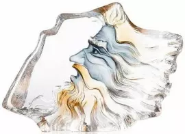 Скульптура "Маска Посейдон III", серая/золотая